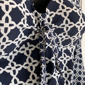 Merona Swim - Navy/White Patterned Tankini Top Merona Swim - Navy/White Patterned Tankini Top